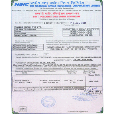 Registration with National Small Industries Corporation (NSIC) as an MSME Unit for Government Supply